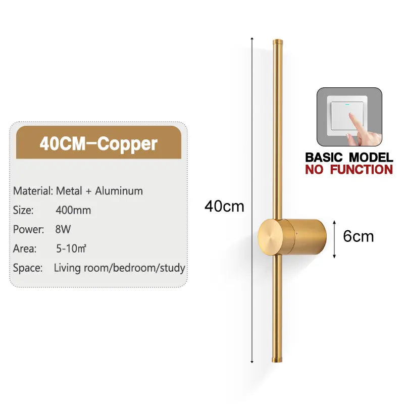 Nordic LED Wall Lamps Fixtures 360° Rotation LED Wall Lights for Sofa Background Bedroom Black Copper White Wall Sconce Aisle