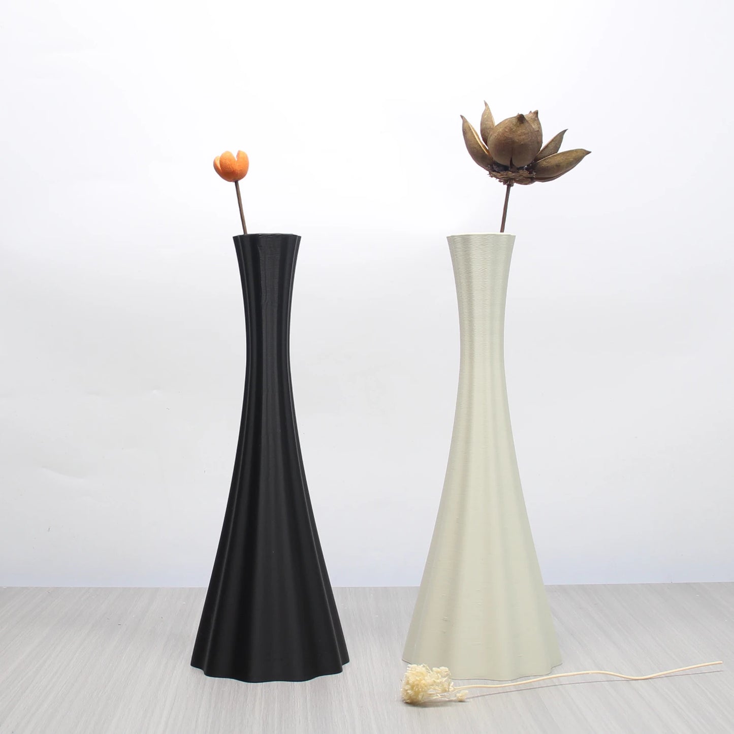 A Pair of 9.9 Feet Small Waist Vase, Suitable for Living Room Desktop Flower Arrangement, Entrance Tv Cabinet Decorative Ornaments