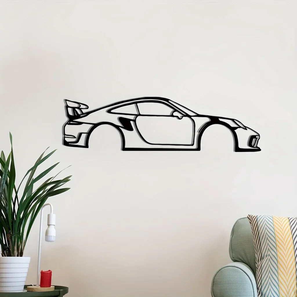 Metal Home Decor Sport Car Metal Wall Art Boys Girls Room Kindergarten Livingroom Nursery Bedroom Decor Halloween Decoration wal