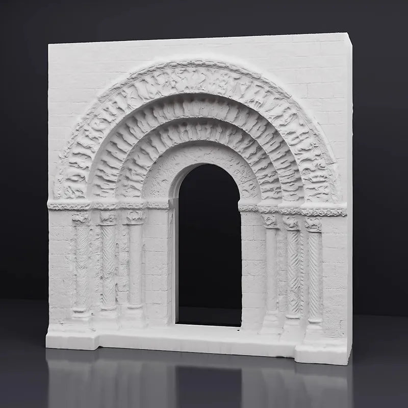 Gothic Cathedral Arch Plaster Relief Sculpture Nordic Home Decor 3D Art Decorative Artworks Interior Arch Relief Home Decor