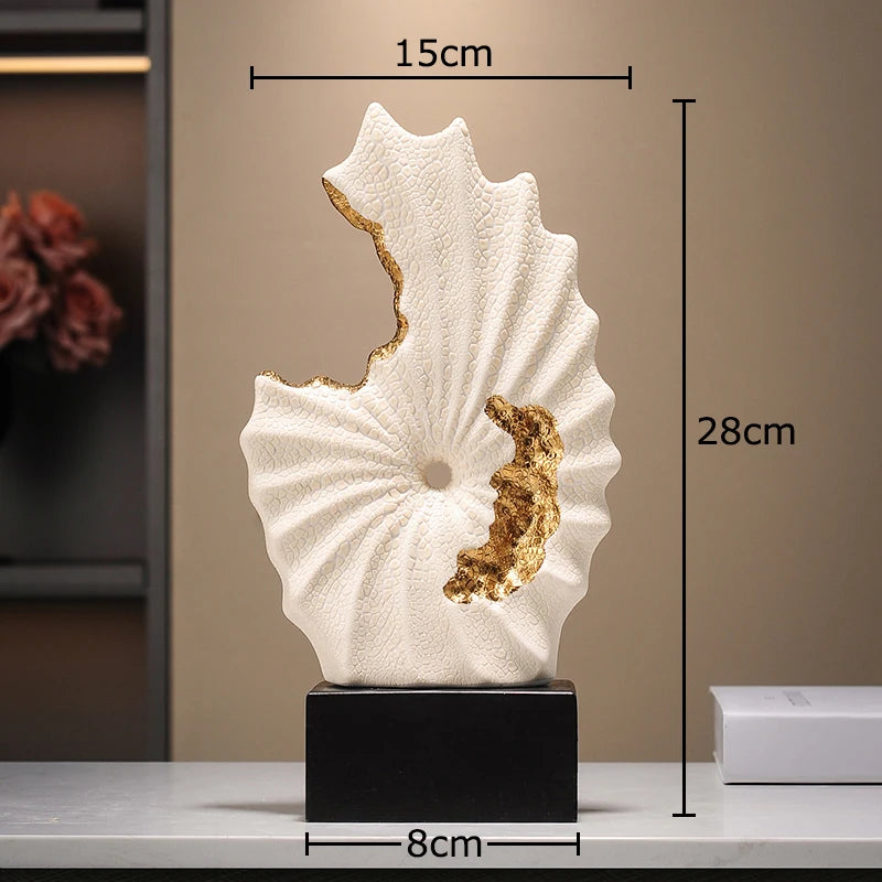 Gilded Ceramic Landscape Feng Shui Ornaments Desk Decoration Mascot Abstract Crafts Room Aesthetics Decor Home Accessories