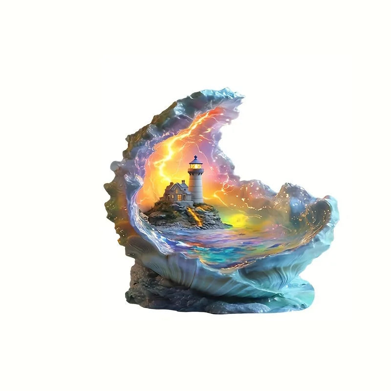 1pc Unique Acrylic Lighthouse with Lightning Design-Perfect for Desk, Porch & Home Decor Ideal Choice for Office & Cafe Decor