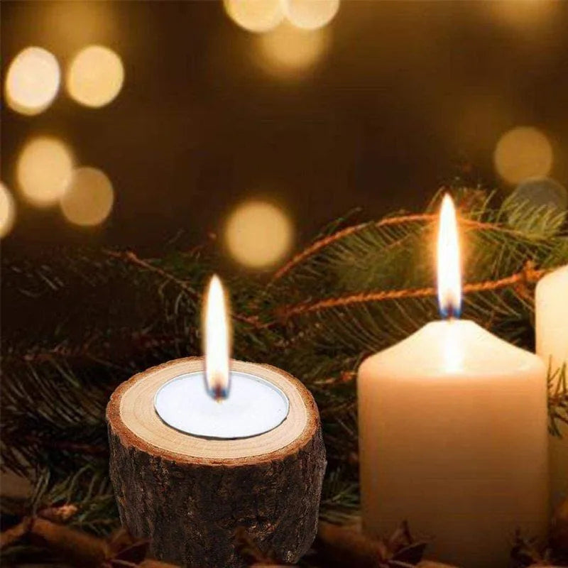 Wooden Tea Light Candle Holders for Wedding Centerpieces Halloween Table Wedding Birthday Party Valentine's Day Home Decorations