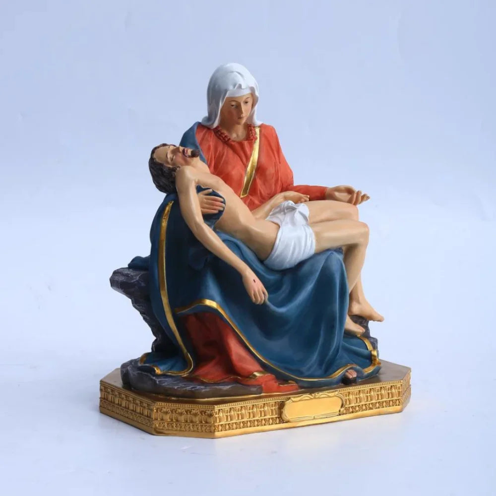8" Mother Madonna with Jesus Christ After Crucifixion Resin Statue Figurines Ornament Church Gift Home Decoration