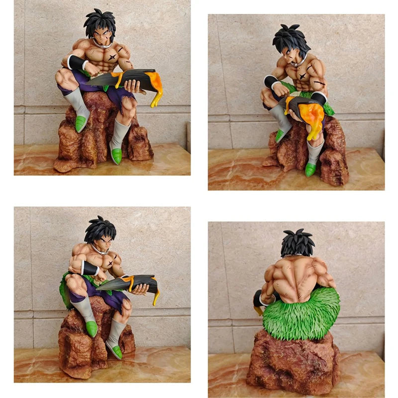 24cm Anime Dragon Ball Figures Broli Action Figure Statue Saiyan Collection GK Sitting Posture Broly Figurine Model Toys Gifts