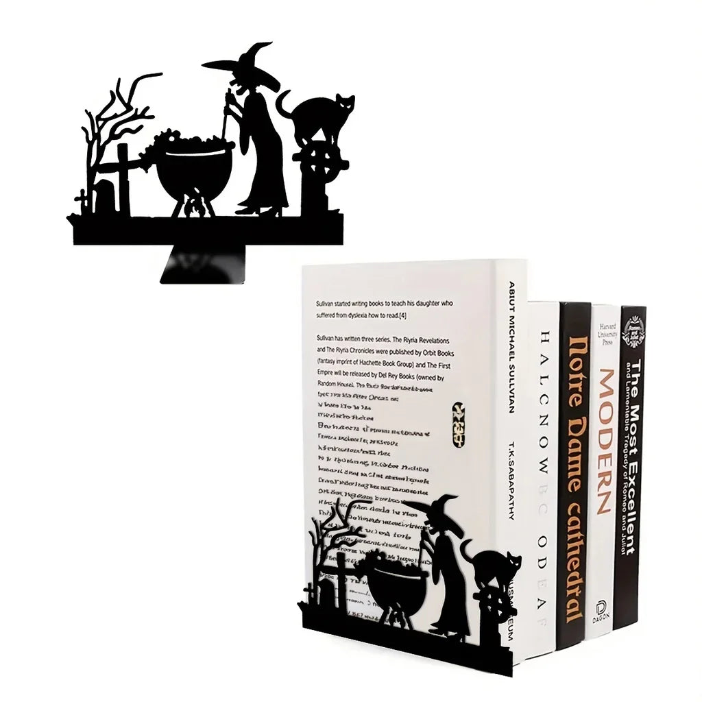 Witch Desktop Decorations, Desktop Metal Artwork, Bookends Decorations, Halloween Decorations Hanging Wall Art