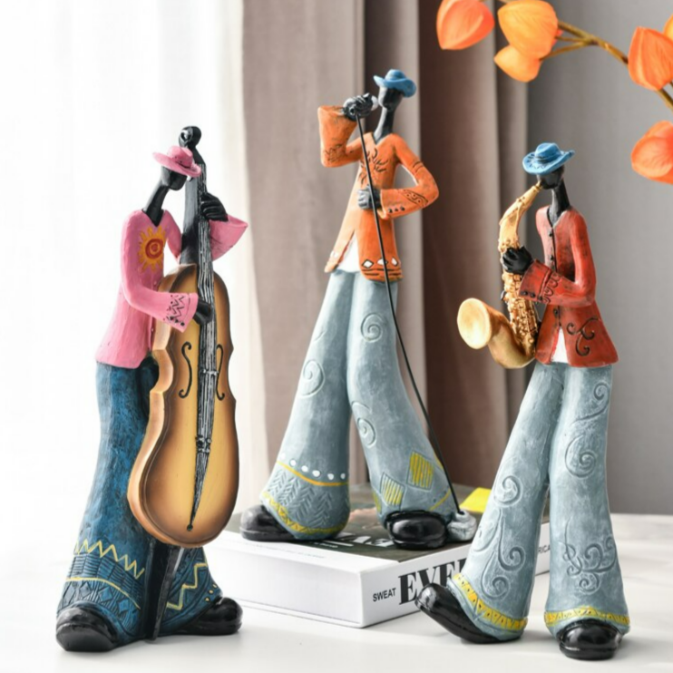 Rock Band Music Art Character Model Statue Creative Living Room Decoration Wine Cabinet Ornaments Figurine Resin Craft Supplies