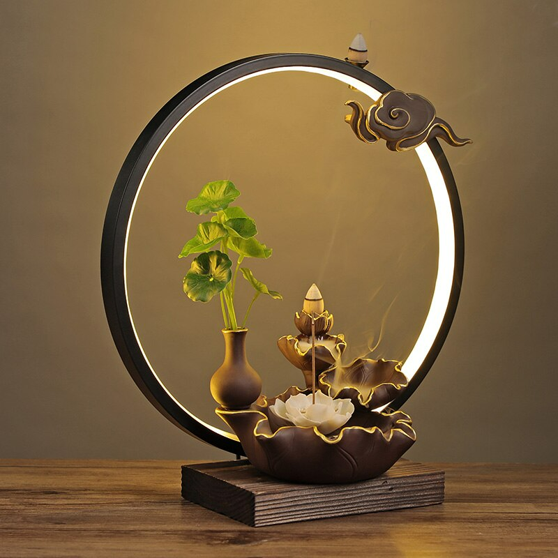 香ないバーナーホルダーLEDランプバックフロー香ポーチ装飾セラミックランプリングベルガモットロータスハート