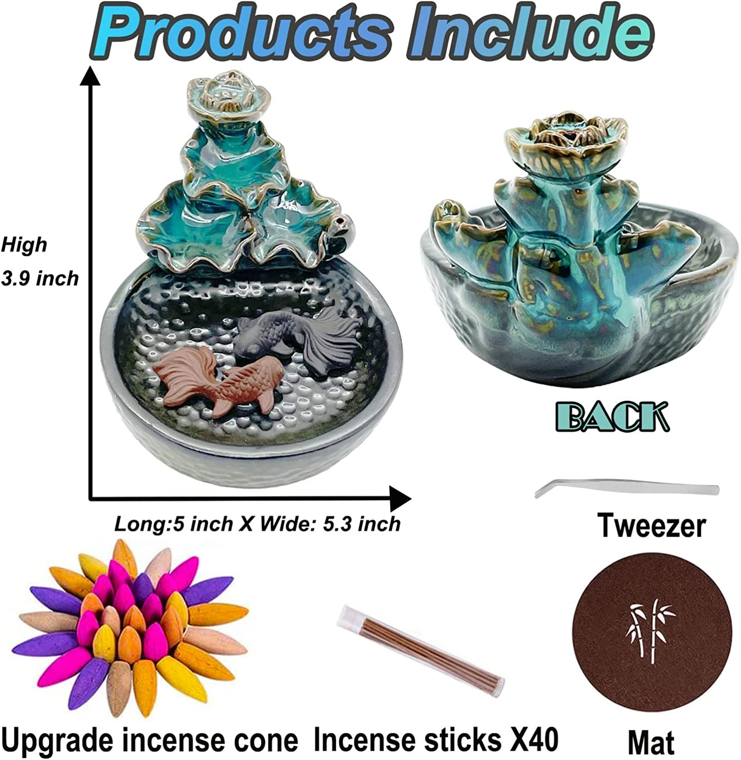 향상 폭포 - 원뿔 생선을위한 향 버너