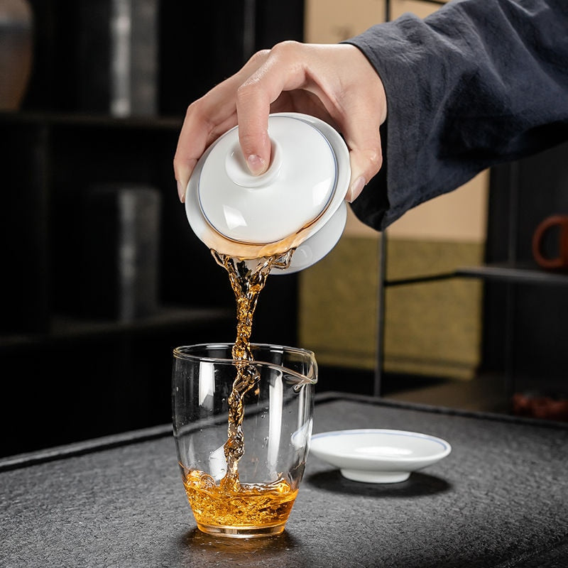 Керамика Gaiwan Jingdezhen Китайский китайский кунгфу тизат три таланта чай чаша Большая чашка для чайного блюдца набор домашнего чая чайная церемония подарок