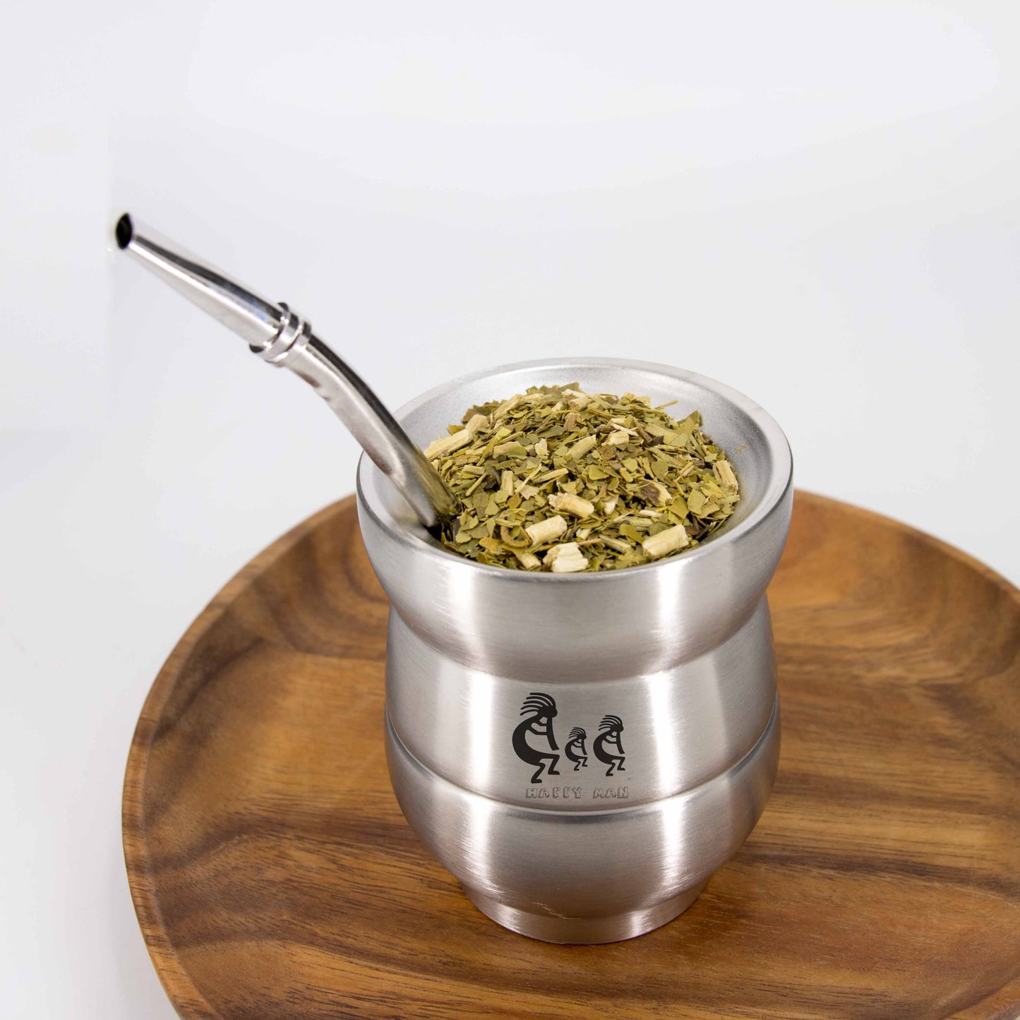 1セット/ロットYerba Mate Gourdsステンレススチールカラバッシュカップキットダブルウォール熱断熱材と掃除ブラシ
