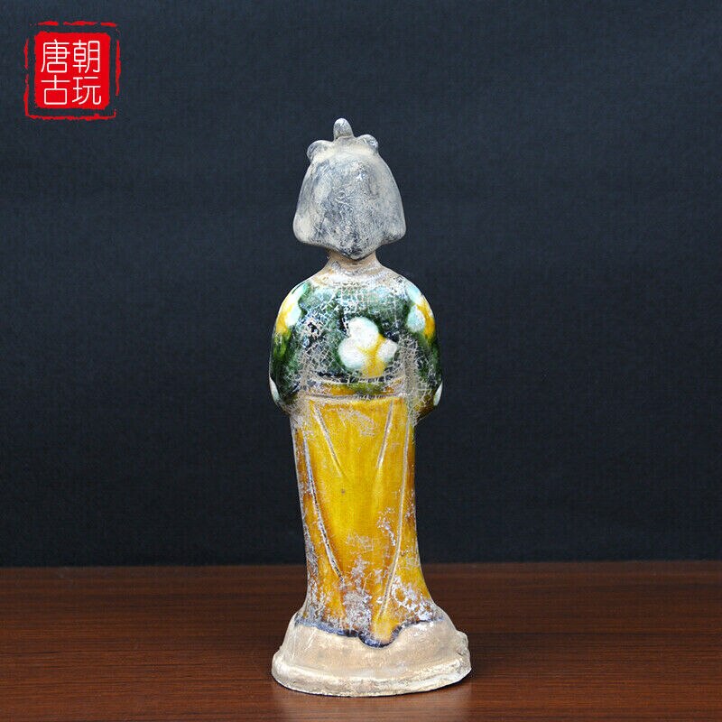 Antikk porselensamling Luoyang Ceramics Tang Sancai Tang Lady Figur