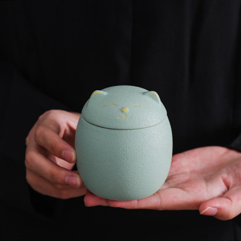 Urn til kæledyr Ashes- Katform Memorial Cremation Urns-håndlavede sorte dekorative urner til begravelse , Cat Urn , Dog Urn