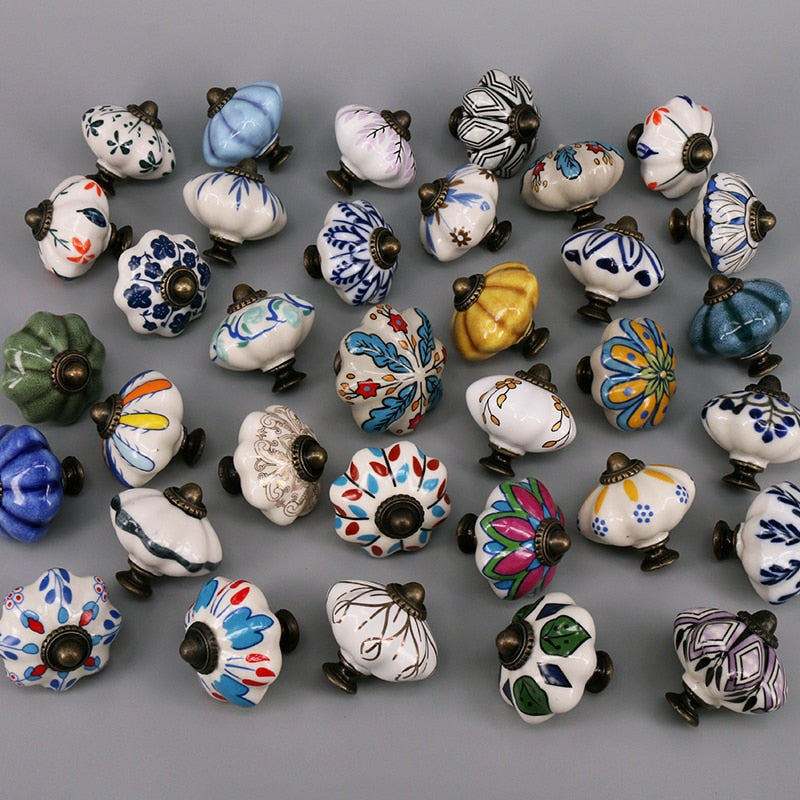 Yksiosainen vintage -keraamiset oven nuppit kaapin laatikkoon, kaapin kaapin vaatekaappi huonekalut oven vedä kahva