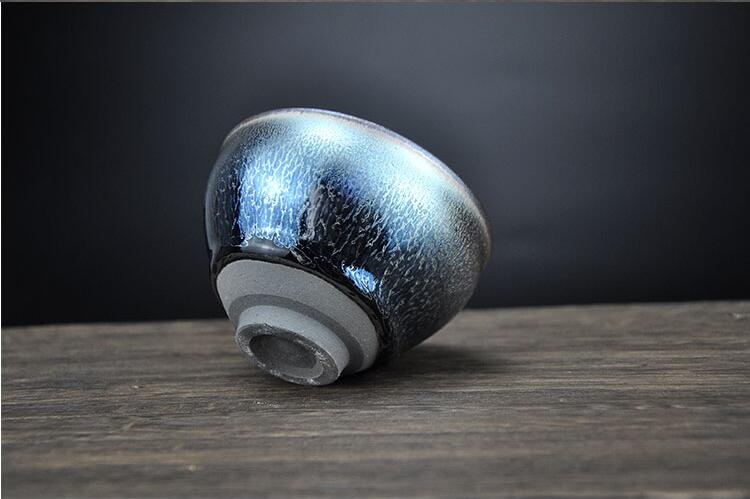 Jianzhan China theekopjes Song Craftmanship Tenmoku Pottery Glaze Bowl Blue Dinkware Tea Service Tea Gift Sets