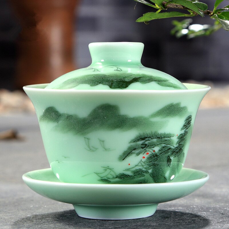 Longquan Celadon Gaiwan фарфоровый фарфор