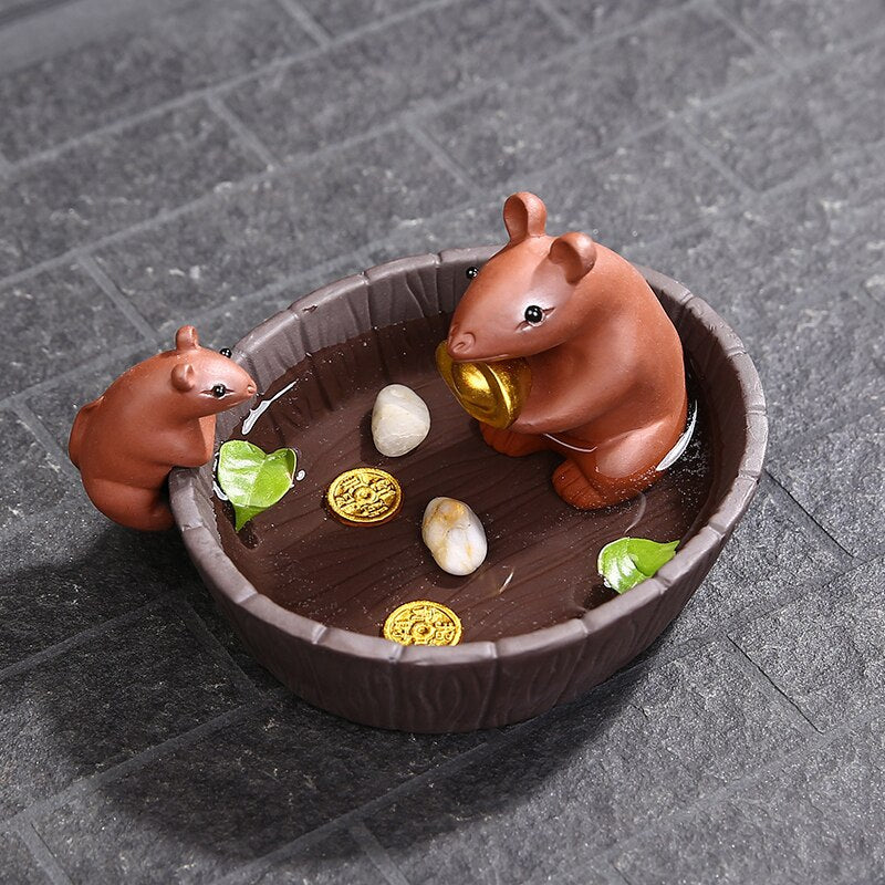 1 peri mor kil maskot çay evcil hayvan aksesuarları el sanatları ev dekorasyon teware iş hediyesi döşeme makaleleri