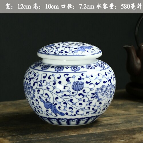 Stor keramisk te caddy forseglet jar te kasse opbevaring tank medicinel pot candy jar te container indretning opbevaringsboks tearrangør