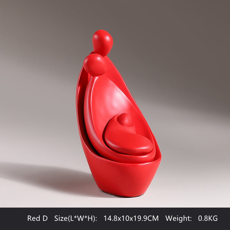 Parejas abstractas nórdicas amor maternal estatua de escultura de la familia