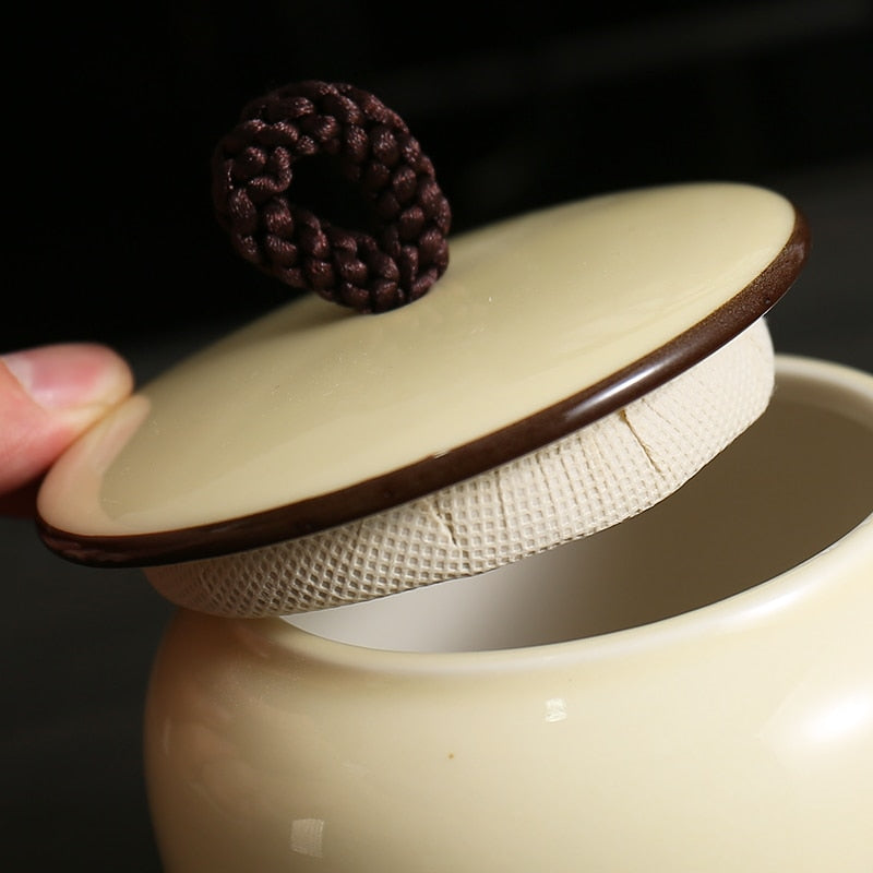 علب الشاي خمر يمكن وعاء صندوق جرة حاويات السيراميك مختومة سيلادون الشاي المنزلية هدية ديكور المنزل.