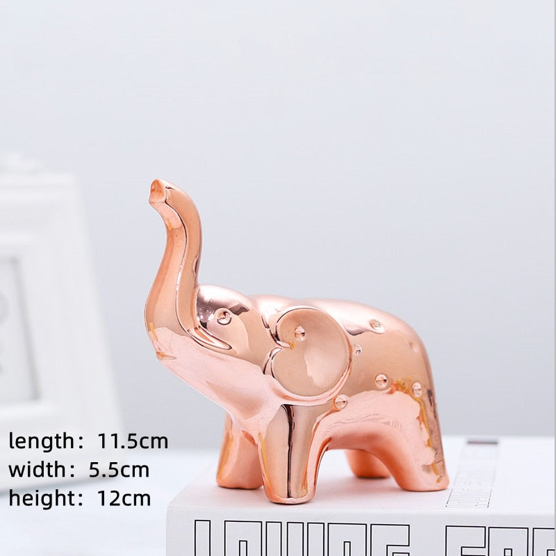 クリスマスの装飾陶器の動物の置物装飾品の家の装飾かわいい陶器の象の彫像と彫刻部屋の装飾
