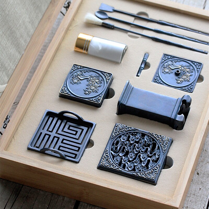 النحاس النقي حرق الأزرق مبخرة أطقم دخول المنزل العطر البخور ختم أداة لتقوم بها بنفسك البخور صنع عدة البخور أدوات قولبة