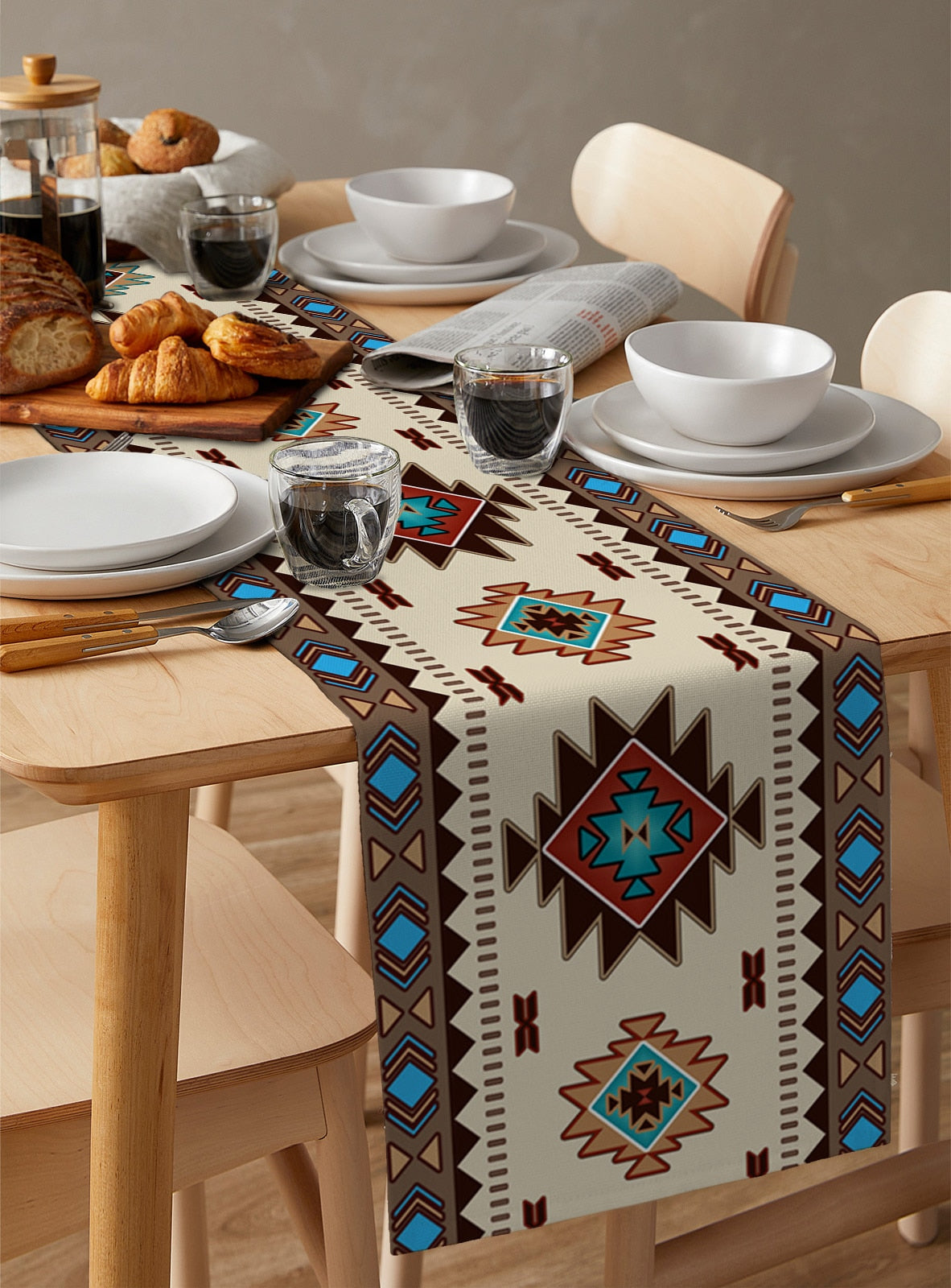 Богемная этническая геометрия бегуны бегуны бегуны для праздничного декора.