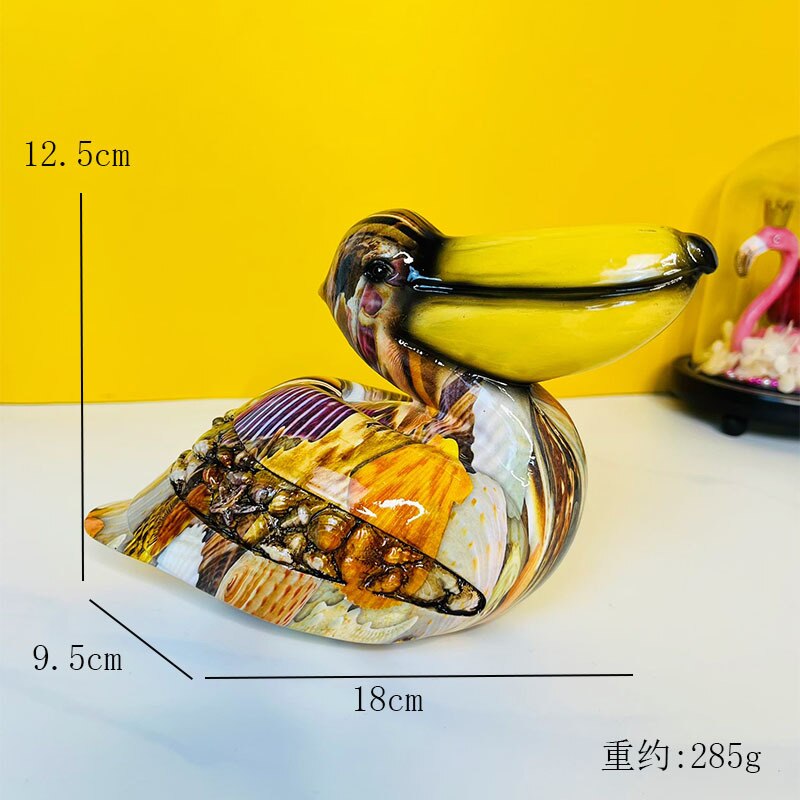 カラフルな樹脂工芸ペリカン装飾品ライトラグジュアリーホームデコレーションエントランスリビングルームオフィスデスク装飾