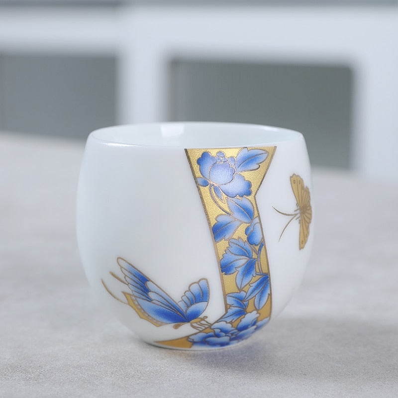 1 قطعة أكواب الشاي بو إيه أدوات الشاي الكونغفو فنجان شاي هدية شرب الشاي أداة السيراميك الأبيض اليشم الخزف