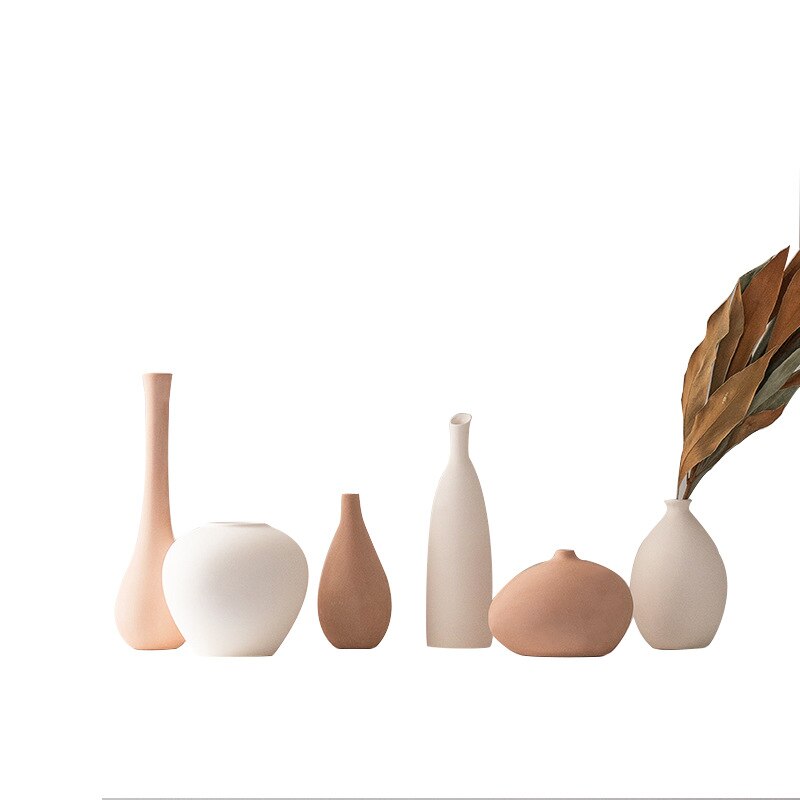 1PC bílá matná keramická váza ozdoby domácí dekorace keramická květinová váza svatební fotografie