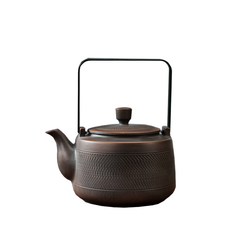 750ML Purple Pottery Teapot Tea Maker Single Pot Large Size Pure Manual Ceramic Large-capacity Teapot Lifting Beam Pot