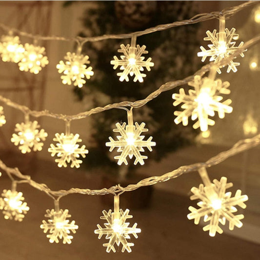3M 20LED Snowflake LED String Lights Christmas Ornaments Home Christmas Tree Hanging Decoration Navidad Noel New Year Gifts 2023
