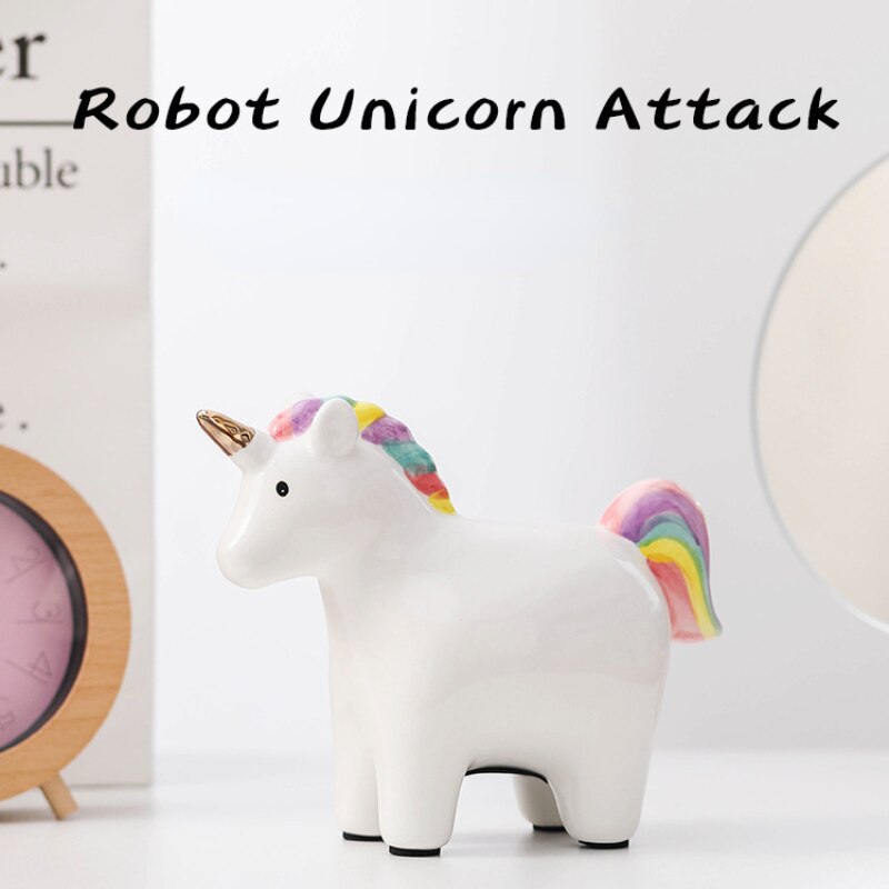 Радужный единорог Пигги Банк Единорог Лошади Керамические ремесла украшения детские дома на стойке дома Офис украшения детские подарки