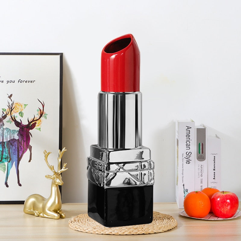 İskandinav ruj seramik vazo kurutulmuş çiçek aranjmanı modern lüks çiçek vazo ofis ev iç dekor aksesuarları