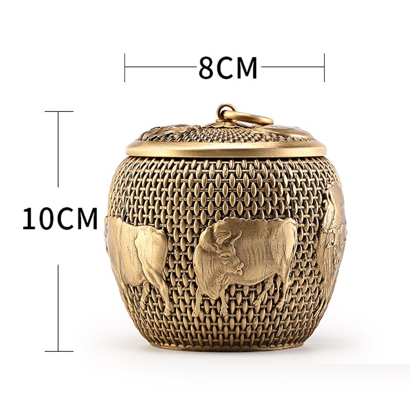Легкий роскошный латунный чайник, бытовой горшок для хранения чайного пакетика, художественный чайник ручной работы, горшок для хранения чая Пуэр, украшение для гостиной