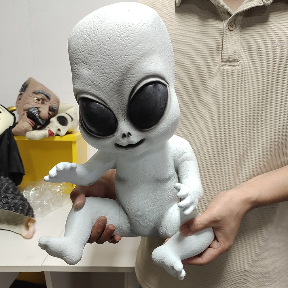 UFO Alien Kids Cute Statue Sculpture Big Size Large Halloween figures Decor for Home Desk Organizer Office Accessories Doll Gift