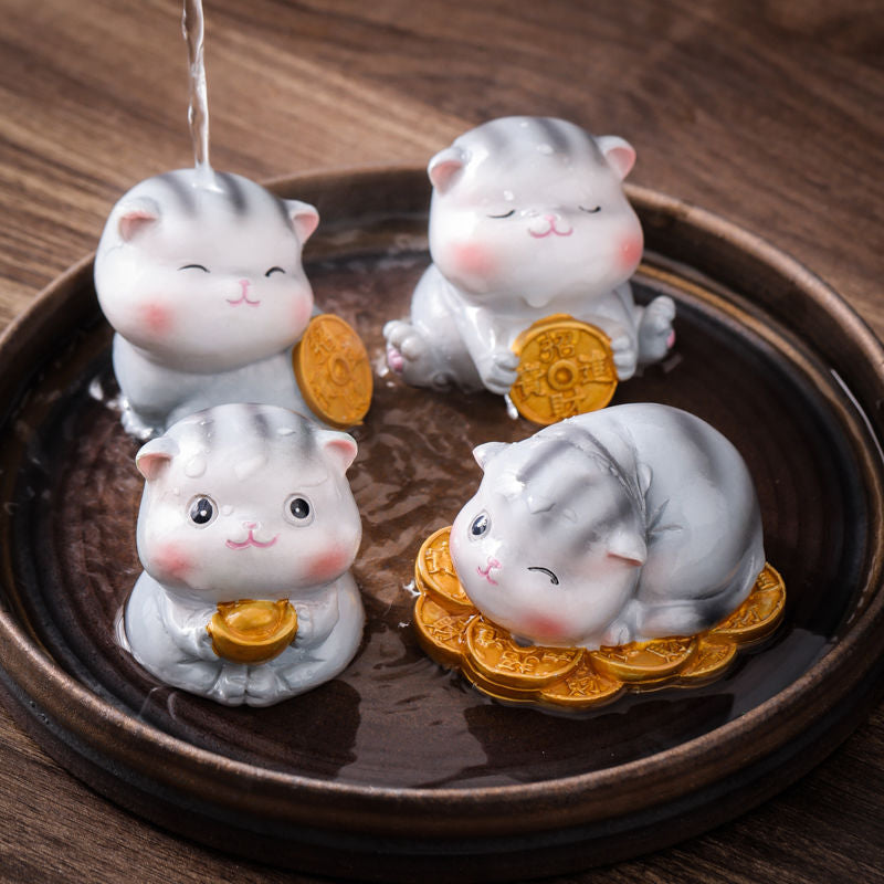 Yaratıcı sevimli kedi renk değiştiren çay evcil hayvan çay çorbası ev dekorasyon süsleri için yükseltilebilir