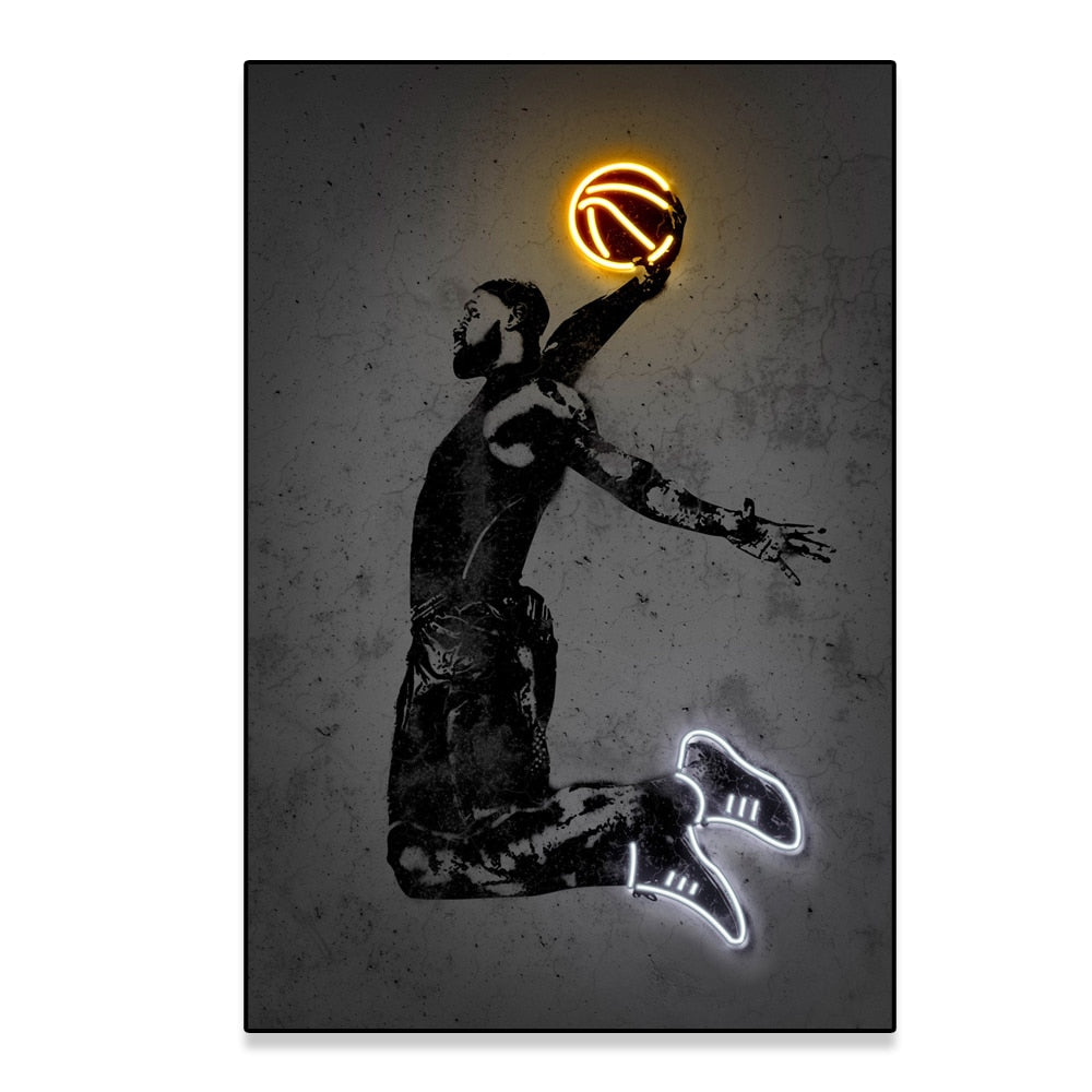 Современный неоновый знак Mona Lisa плакат робот робот художественные работы холст рисовать гонку