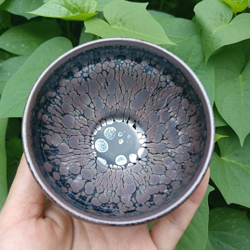 Jian Zhan Tenmoku Tea Cup Pink Great Great Glazed Table Tea Bowl Ceramicé