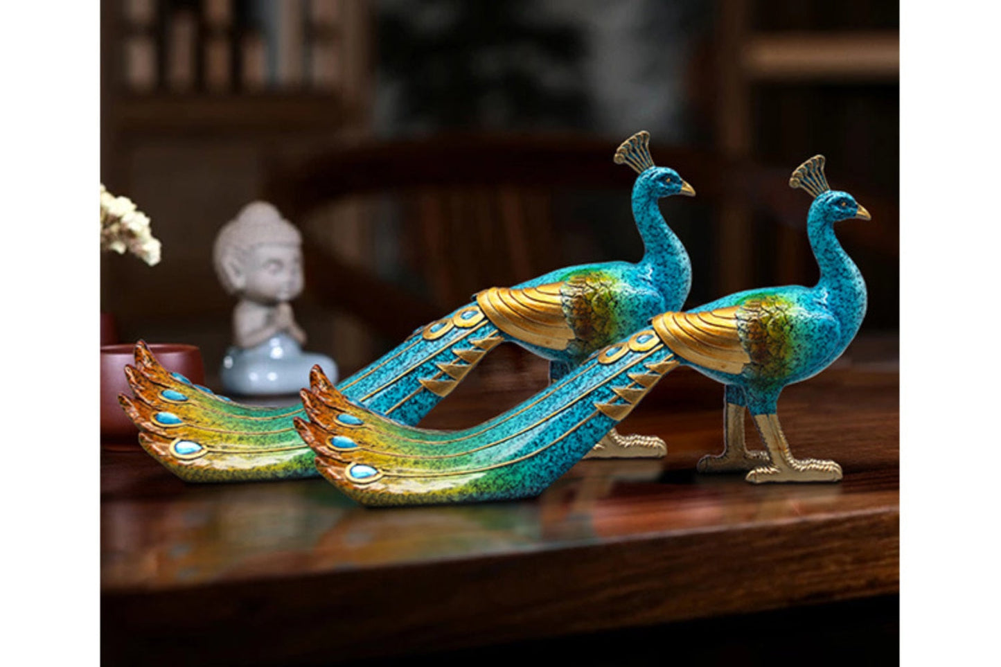 SOMBLE SOMBLE CABINETO DE TV TV Decoración Pavo Peacock Entrada de vinos Entrada Decoración creativa Regalos de lujo para el hogar