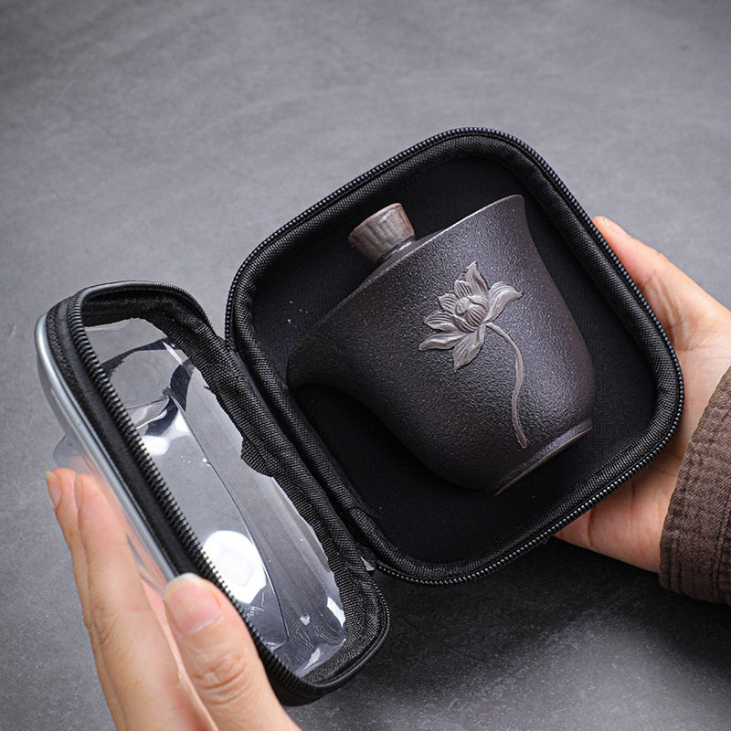 Lotus Kung Fu Travel Tea Set Keramic Teapot Todacko