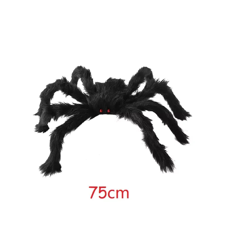 30 cm, 50 cm, 75 cm, 90 cm Giant nera peluche di lussureggiante decorazioni di Halloween per casa 2023 casa da casa all'aperto Haunted House Horror Props