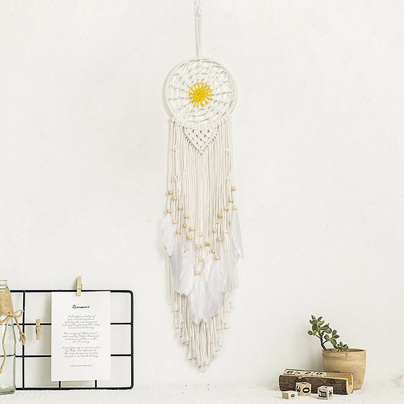 Macrame Dream Catcher De decoração de casa grande decoração Dreamcatcher Cotton Cotton Tassel Tito Tecido da parede boêmia Decoração da sala de suspensão
