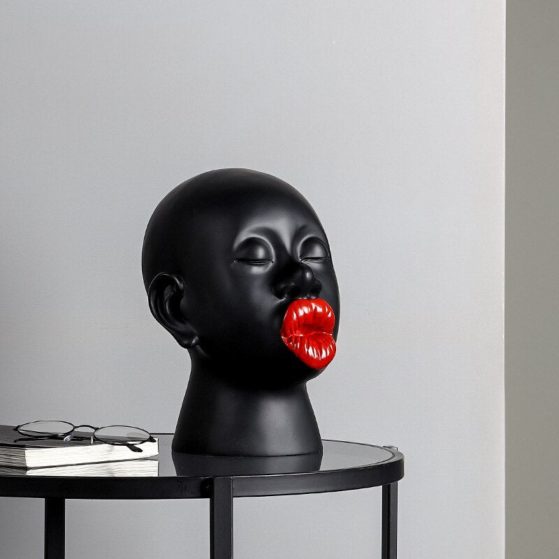 African Woman Sculptures Home Decor Nieuwe klassieke stijl woonkamer kast ornament hars ambachten kantoor bureaubladaccessoires