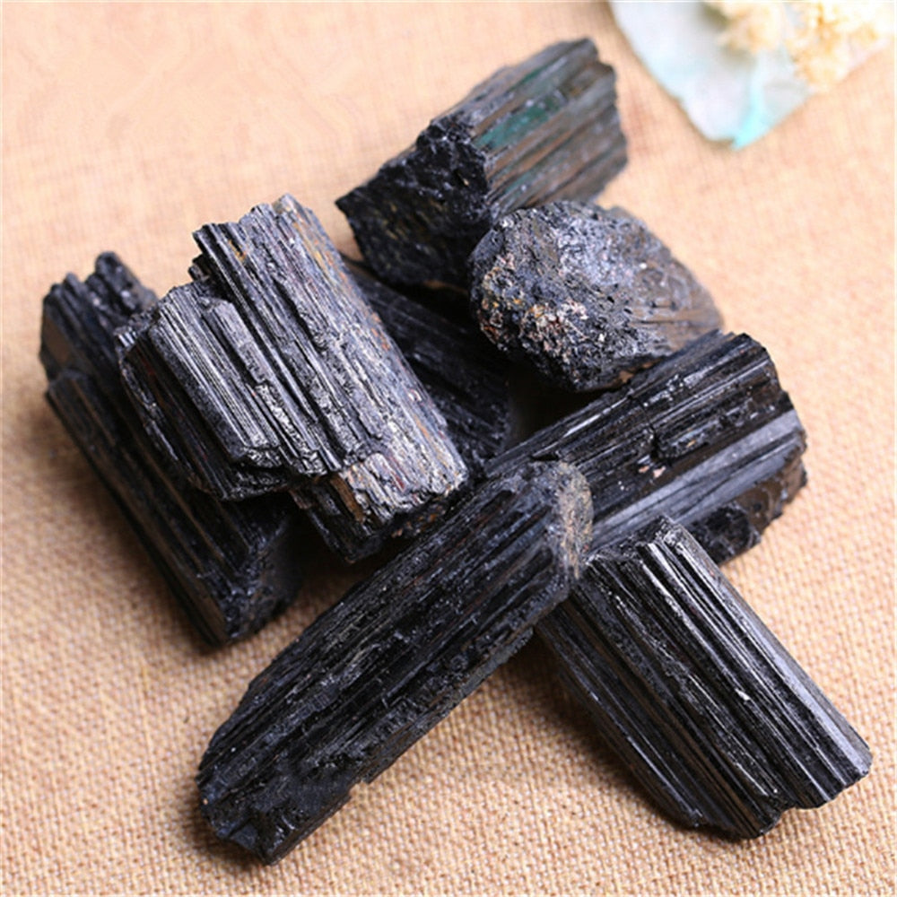 Natural and mineral stones crystal black tourmaline raw stone home ramadan decoration 2023