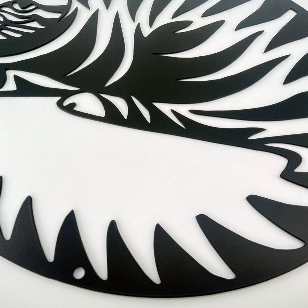 חתול מתכת גיאומטרי צללית ארט קיר עיצוב קיר תלייה שלט בחדר וינטג