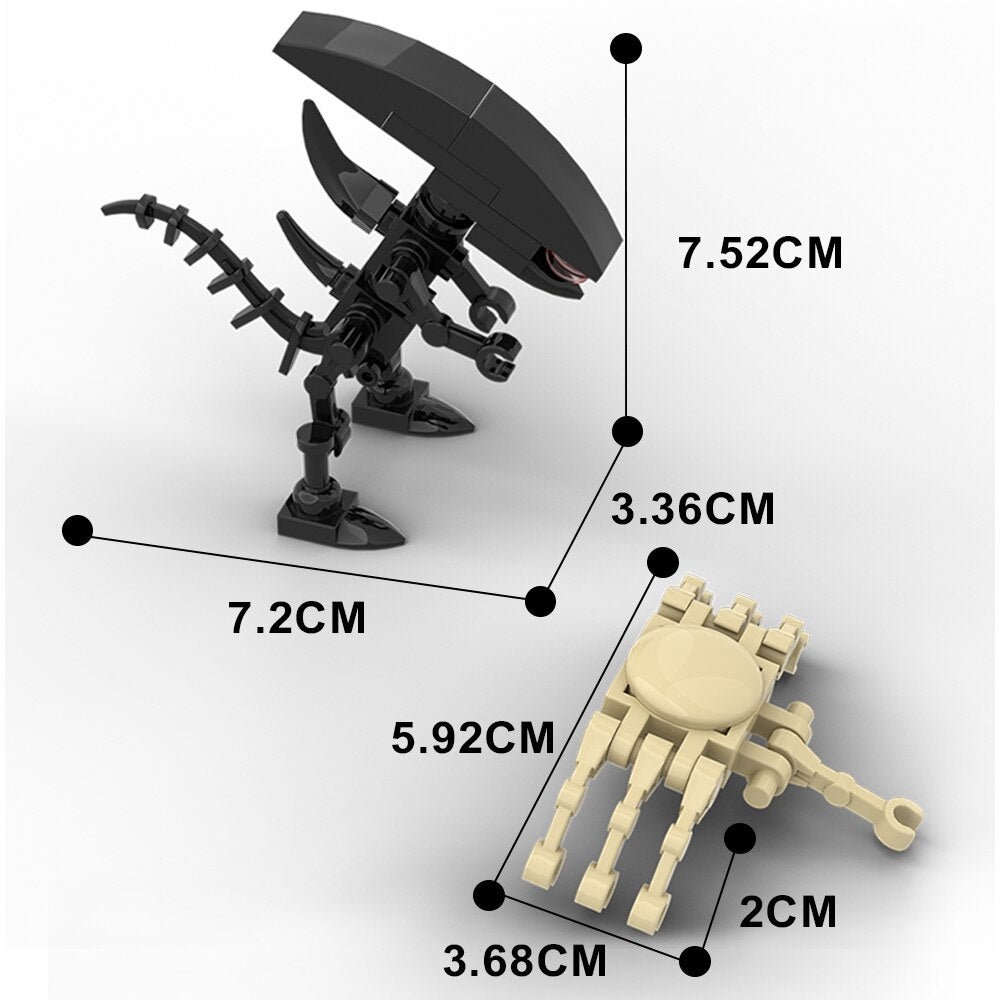 Gobricks Alien and Face Hugger Building Bloord Bloord Blostme Building Collectable Toy Toy Mini фигура классические кирпичные игрушки для детей подарок