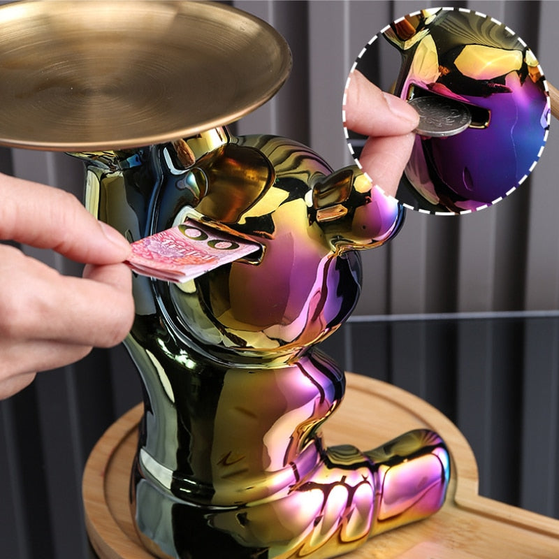 קישוטי יוקרה קלים, בובות דוב אלימות קישוטים קטנים, פסלי קריקטורה של ארון טלוויזיה בסלון, קישוטי ארון יין.