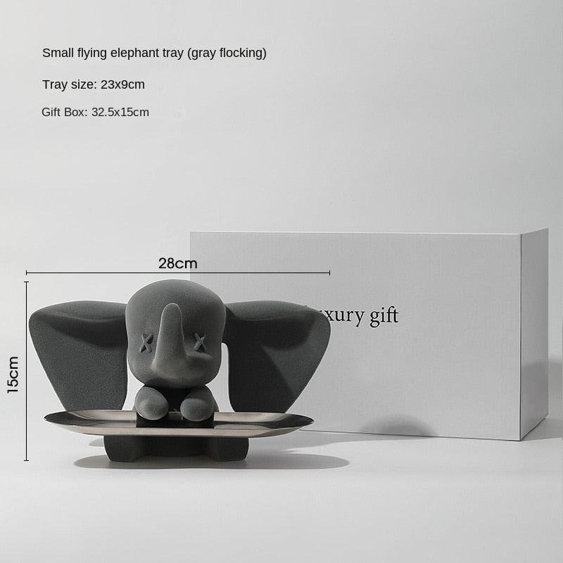 Luova parvi dumbo -tarjotin kodin sisustus taide patsas pääsy avain varastointi olohuoneen sisustusalusta sarjakuva kodin sisustus