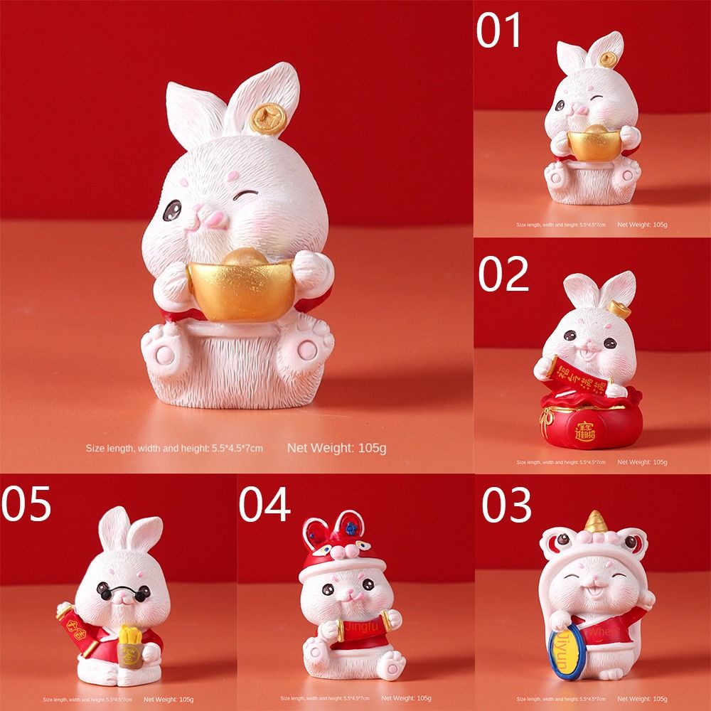 Petit Animal ornement maison de poupée décoration de la maison lapin Miniature Micro paysage lapin année lapin ornement pour 2023